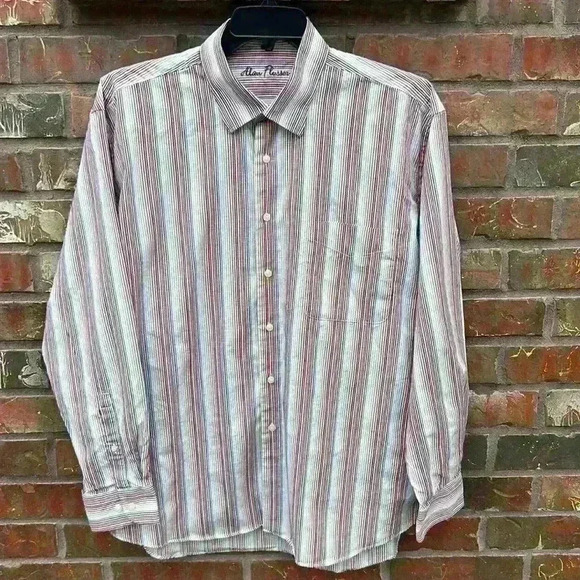 Alan Flusser Striped Long Sleeve Dress Shirt - Picture 1 of 3